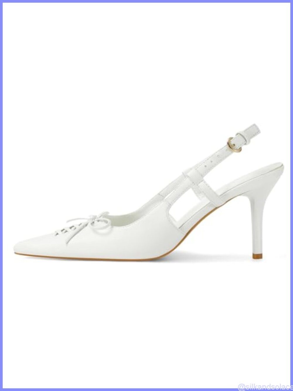 Slingback Kitten Heels Studded Pointed Toe Pumps Faux Leather Women's